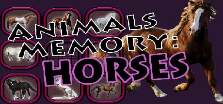 Animals Memory: Horses - A Challenging Card Matching Puzzle