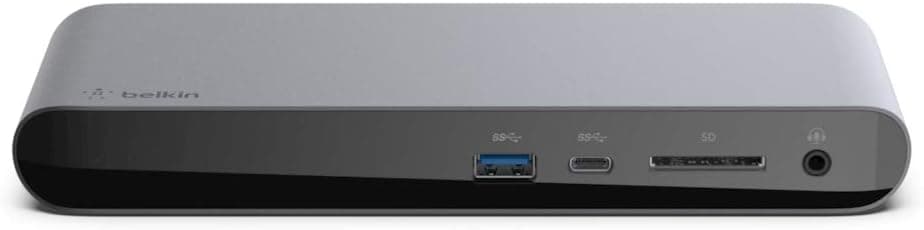 Belkin Thunderbolt 3 Dock Pro Grey 2 フィート Thunderbolt 3 ケーブル macOS および Windows 用デュアル 4K @60Hz 転送速度 40Gbps 85W アップストリーム充電