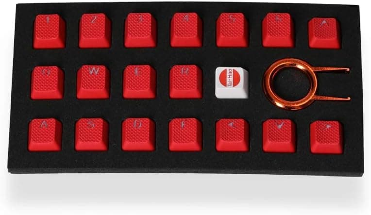 TAI-HAO Taihao ゴム製キーキャップセット - レッド - 18個