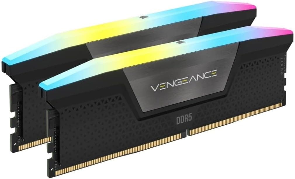 CORSAIR Vengeance RGB DDR5 RAM 48GB (2x24GB) 6000MHz CL36 Intel XMP 3.0 デスクトップコンピュータメモリ - ブラック (CMH48GX5M2E6000C36)