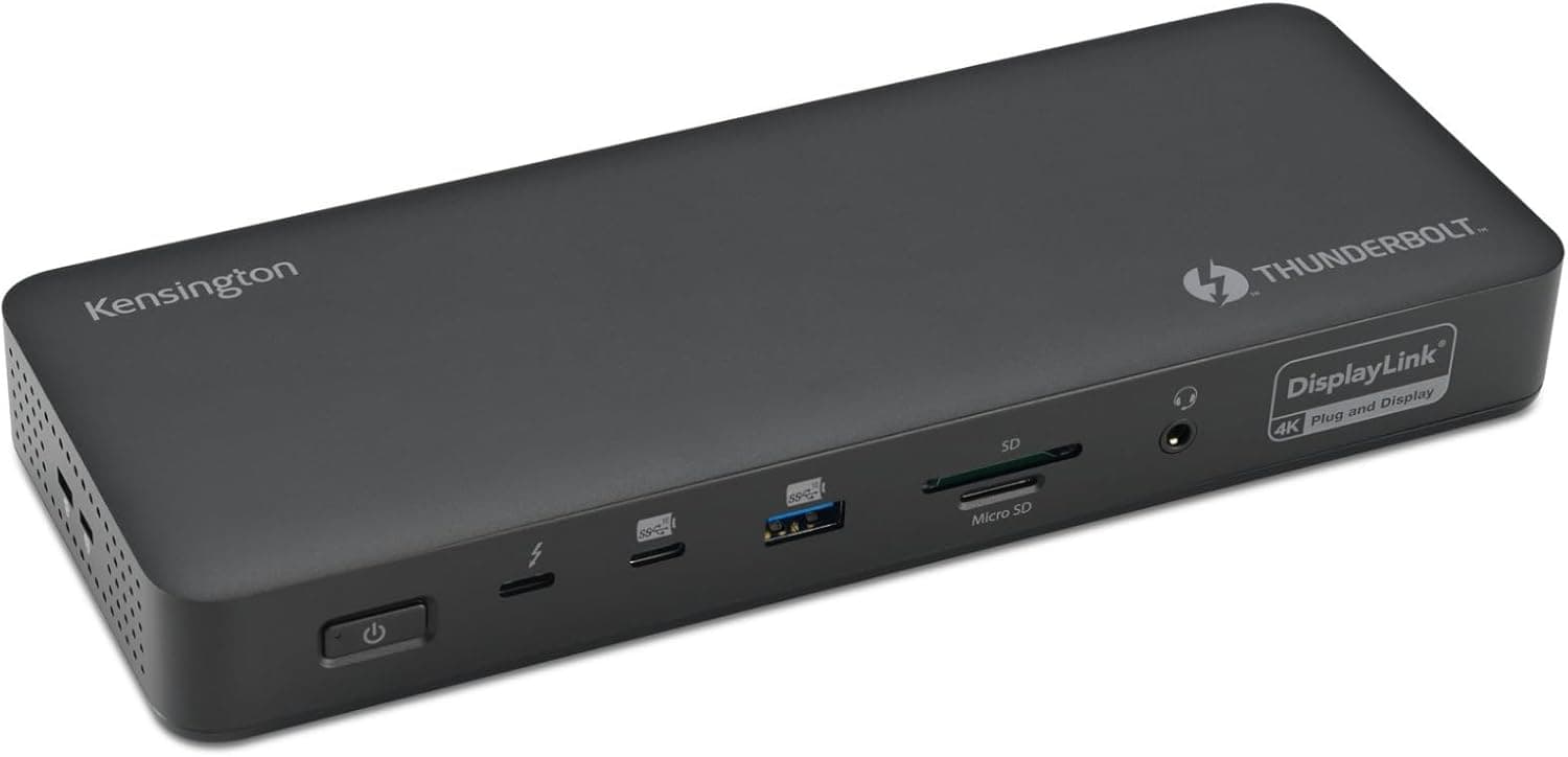 Kensington SD5920T EQ Thunderbolt 4 Quad 4K ハイブリッドベース DisplayLinkテクノロジー搭載 SDとMicro SDカードリーダー 100Wパワー充電イーサネットとUSB-AとUSB-C 3.2ポート (K35234EU)