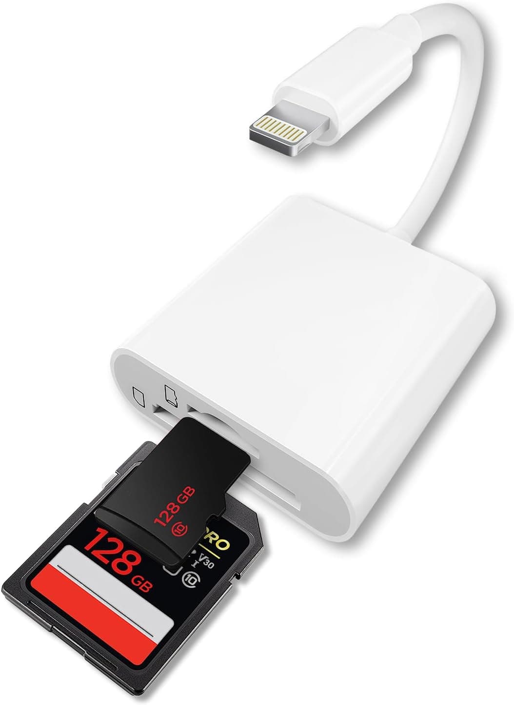 iPhone sdカードリーダー 2-in-1 多機能カードリーダー MFi 認証済高速読み取り持ち運び便利画像・動画ファイル保存 iPhone 14