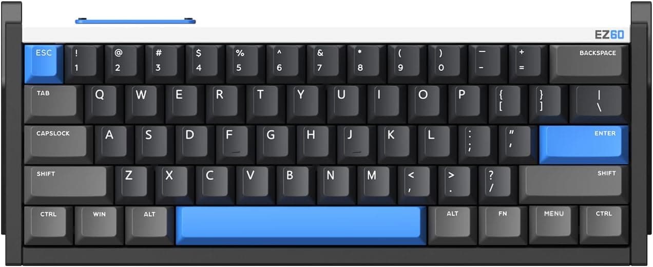 IQUNIX EZ60 ゲーミングキーボード 60%RGB メカニカルキーボード 61キー スタートレイル磁気スイッチ付きラピッドトリガー 調節可能な作動ダブルショット PBT キーキャップ Win