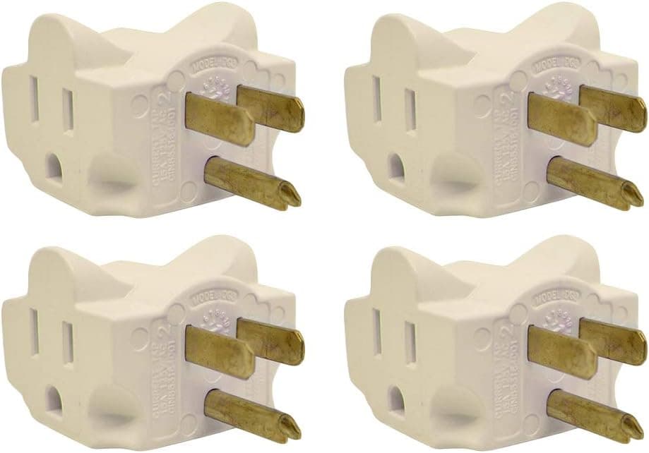 Box of 4 Hug-A-Plug Dual Outlet 15a Adapter Plugs - Ivory