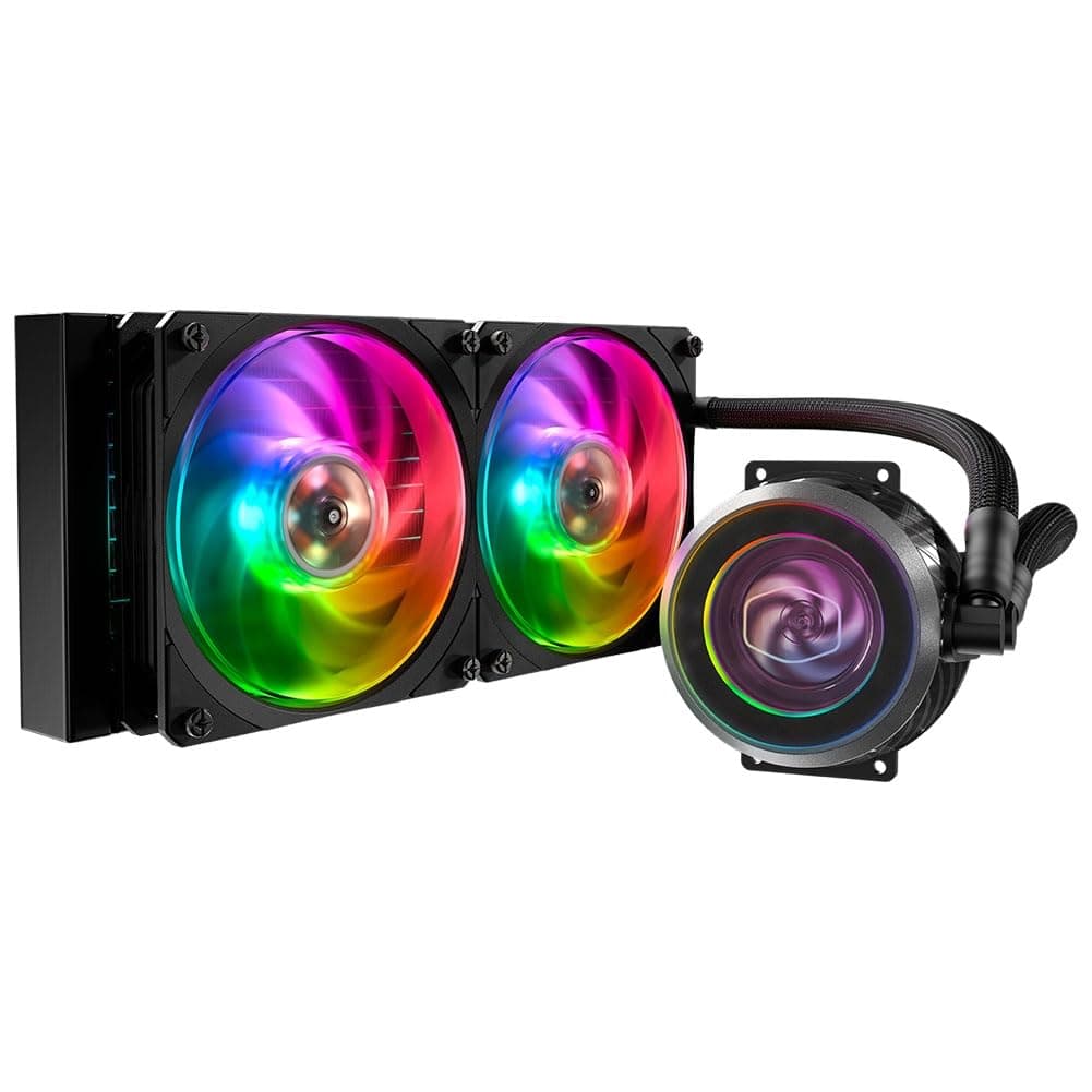 Cooler Master MasterLiquid ML240P Mirage ARGB クローズループ AIO CPU 液体クーラー 240ラジエーター 透明ポンプアドレス可能 RGB照明デュアルMF120ファン AMD Ryzen TR4