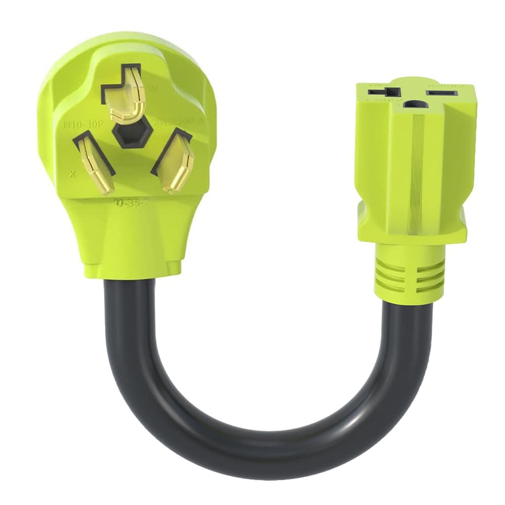 AOWEITOUR 30 Amp NEMA 10-30P Dryer Plug to 20 Amp NEMA 6-20R EV Power Adapter