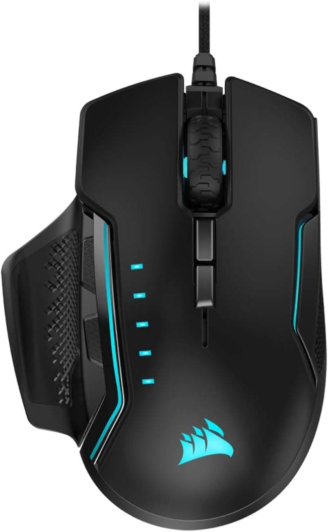 CORSAIR Glaive Pro - RGB Gaming Mouse - Comfortable & Ergonomic - Interchangeable Grips - 18