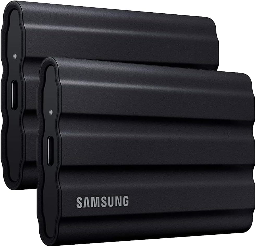 SAMSUNG MU-PE4T0S T7 4TB シールドポータブル SSD USB 3.2 ブラック (2個パック)