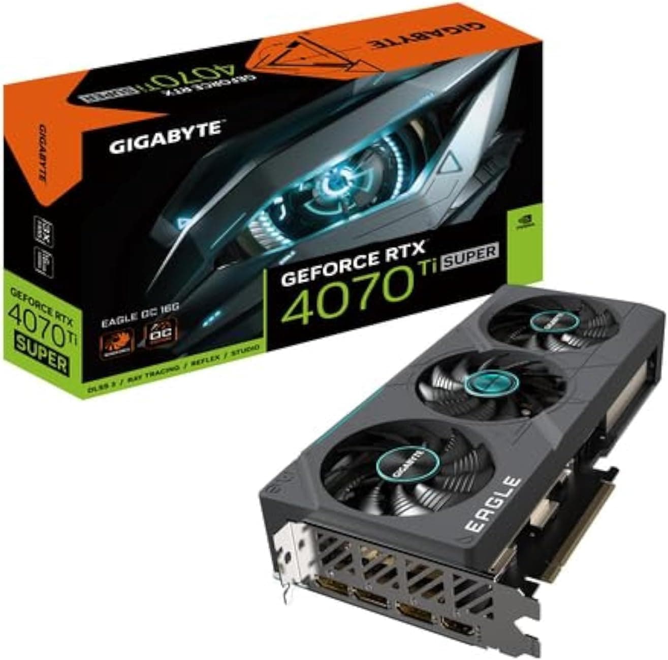 GIGABYTE GeForce RTX 4070 Ti Super Eagle OC 16G Graphics Card, WINDFORCE 3X, 16GB 256-bit GDDR6X, GV-N407TSEAGLE OC-16GD