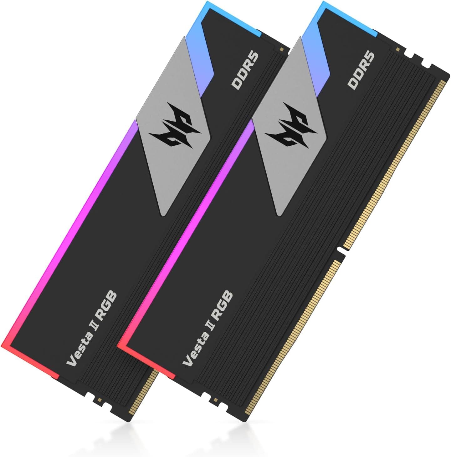 Acer Predator Vesta Ⅱ DDR5 6000MHz デスクトップPC用メモリ 32GB（16GB×2枚） CL30 RGB(発光型) シリーズ (PC5-48000) Intel XPM 3.0 準拠 AMD EXPOメモリキットブラック BL.9BWWR.327