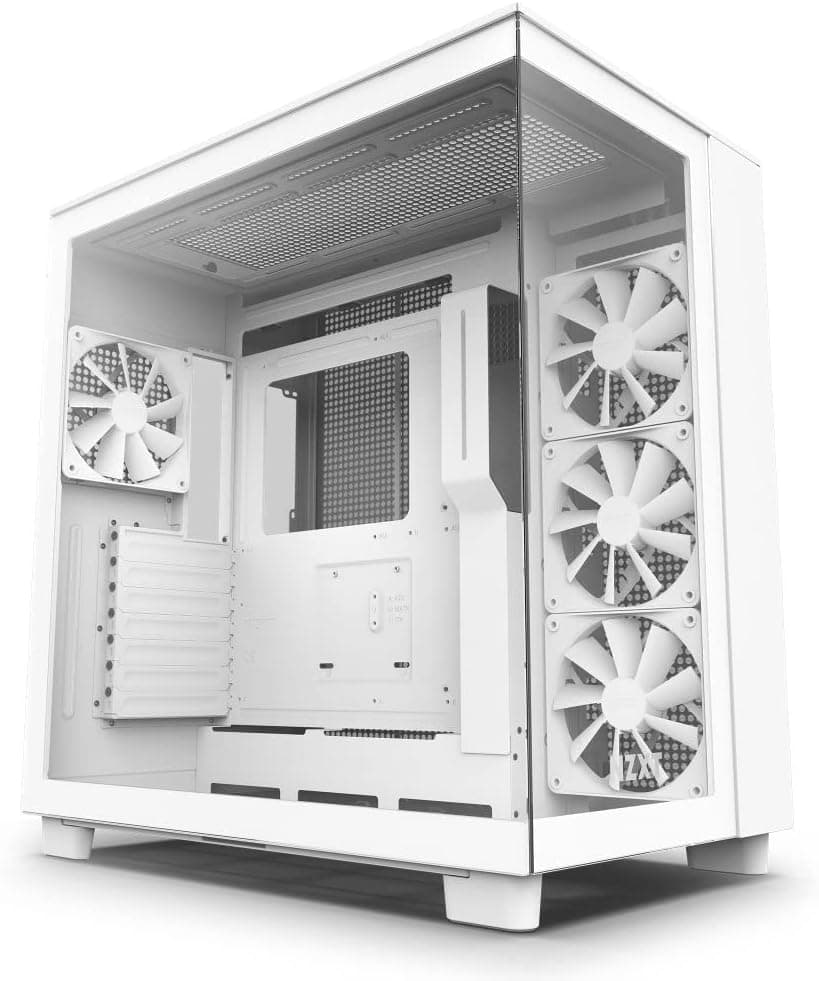 NZXT H9 Flow 2層構造ミドルタワー PCケース 2面強化ガラスモデル White CM-H91FW-01 3173