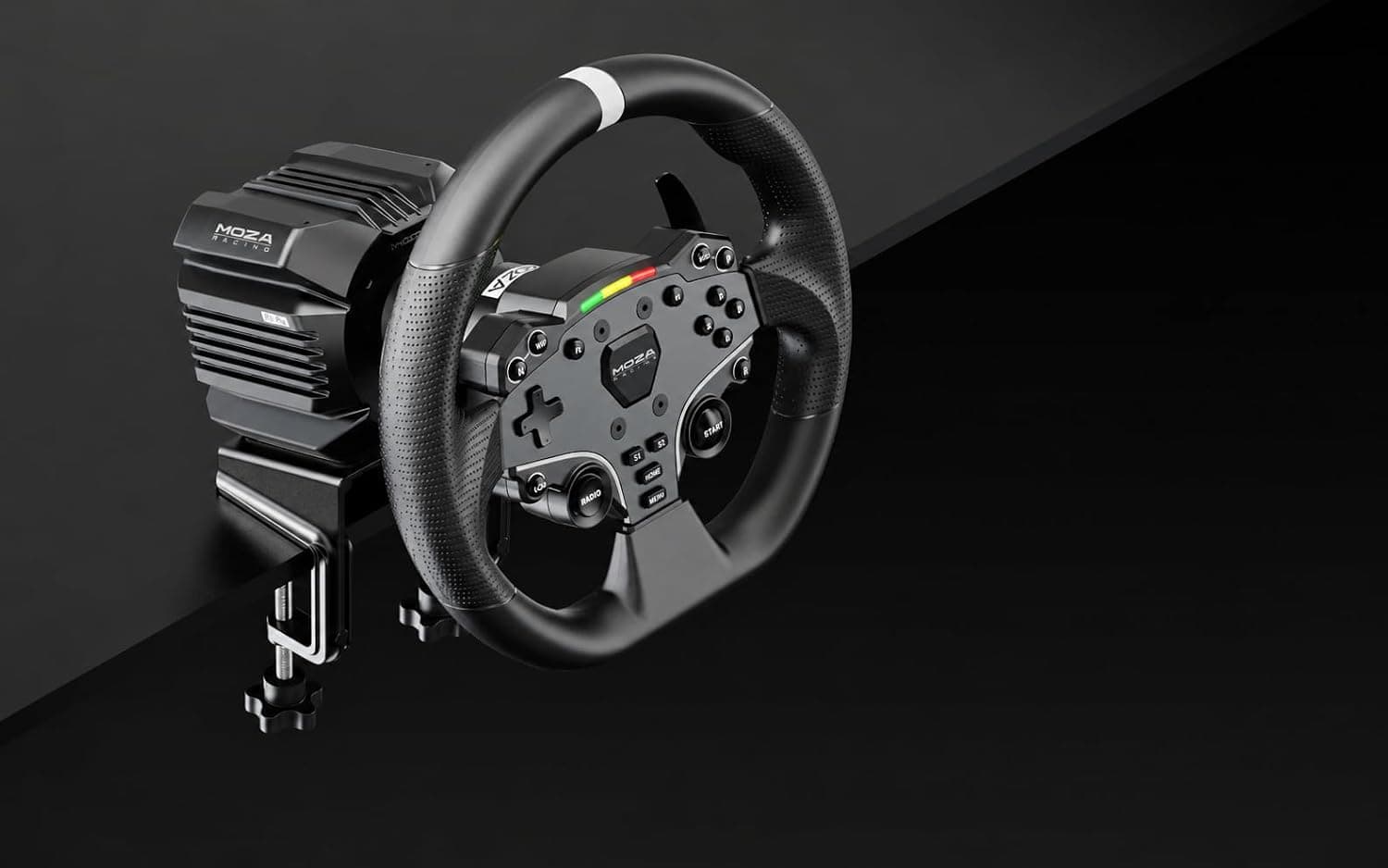 MOZA R5 Pro バンドルキットゲームレーシングシミュレーター 6Nm ダイレクトドライブホイールベース,比類のない剛性と耐久性 MOZA ES Lite レーシングホイール,SRP Lite2 ペダルそしてデスククランプ