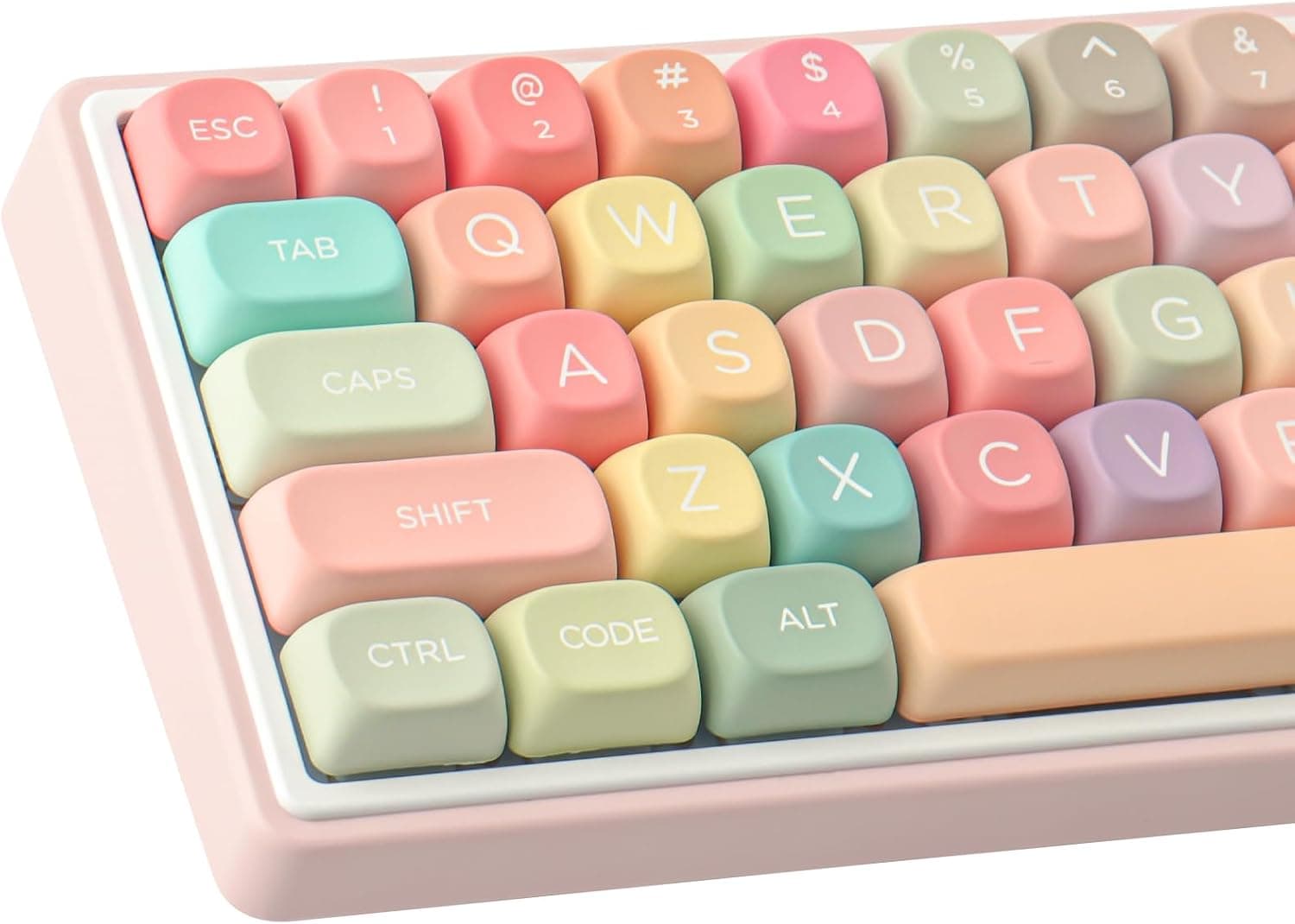 TYRIXKI PBT キーキャップ 126キー MOA プロファイルかわいいキーキャップレインボーキャンディキーキャップ