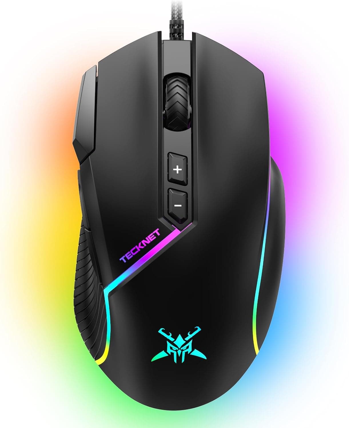 TECKNET 有線ゲーミングマウス 12800 DPI 8ボタン 13 RGB バックライト光学マウス