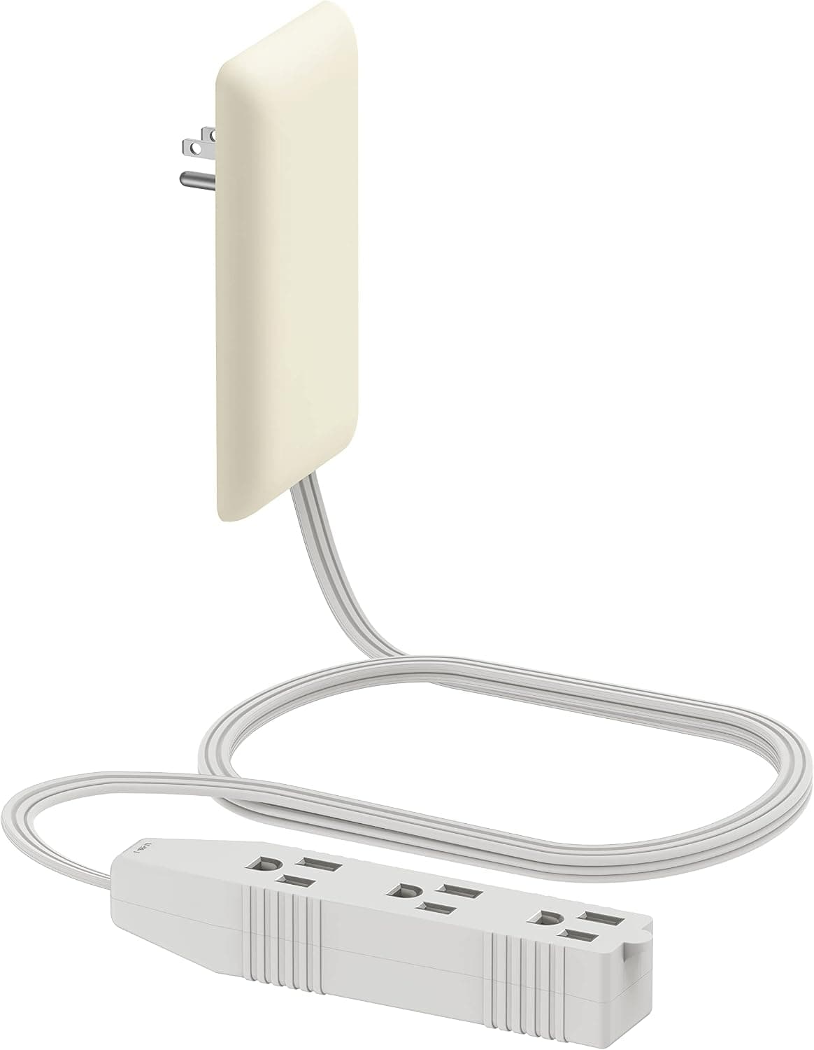 LIDER フラットフェイスコンセントエクステンダー 3レセプタクル 3フィートコード 1625W ETL認証済み