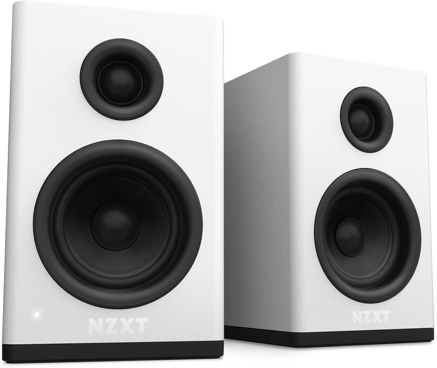 NZXT リレー PC ゲーミングデスクトップスピーカー - AP-SPKW2-US - ブックシェルフスタイルデザイン - 80ワット - ハイダイナミックレンジ - シルクドームツイーター-グラスファイバーウーファー - ホワイト