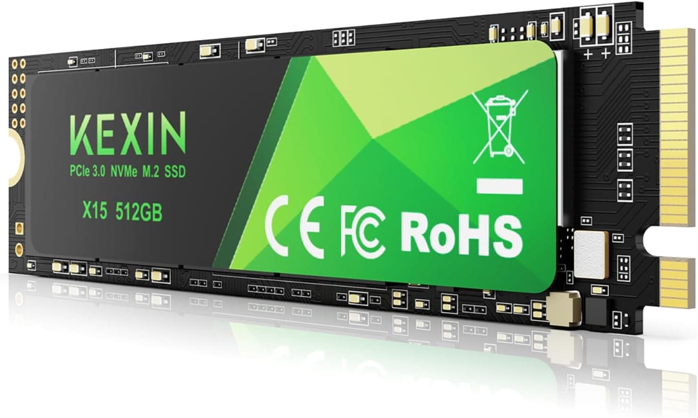 KEXIN SSD M.2 NVMe 内蔵SSD 512GB M.2 2280 PCIe Gen 3.0 最大読み込み3