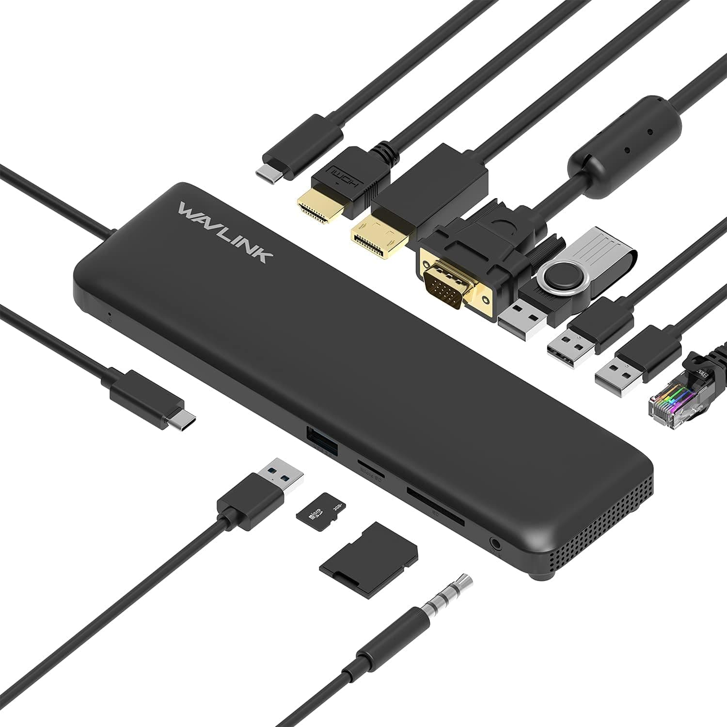 WAVLINK USB-C ドッキングステーション 12-in-1ハブ 4K HDMI プルディスプレイType-Cアダプター