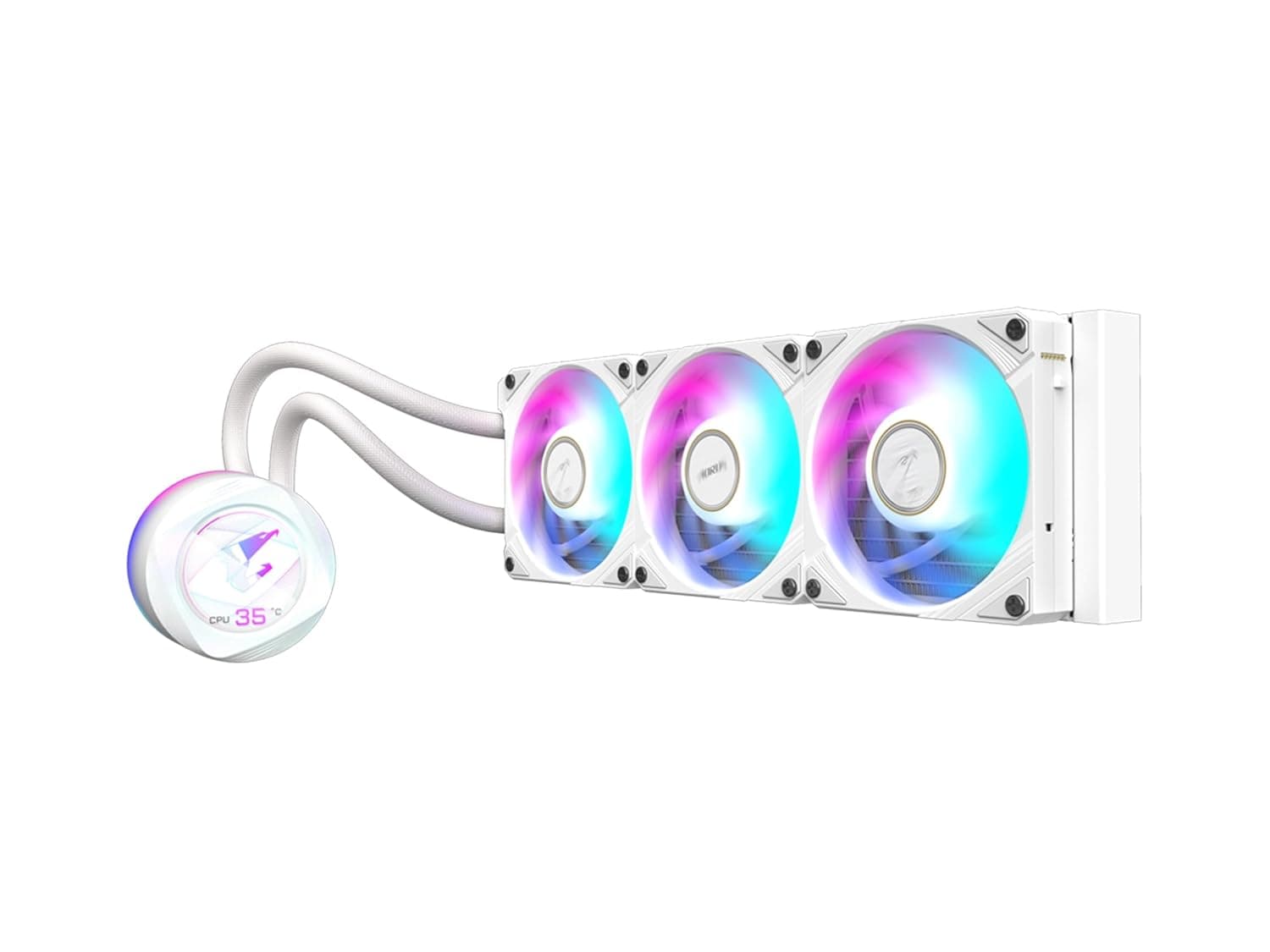 GIGABYTE AORUS WATERFORCE X II 360 ICE 液体CPUクーラー 360mm ラジエーター 3X 120mm 低ノイズARGBファン付き Intel LGA1700 AMD AM5 (GP-AORUS WATERFORCE X II 360 ICE) に対応