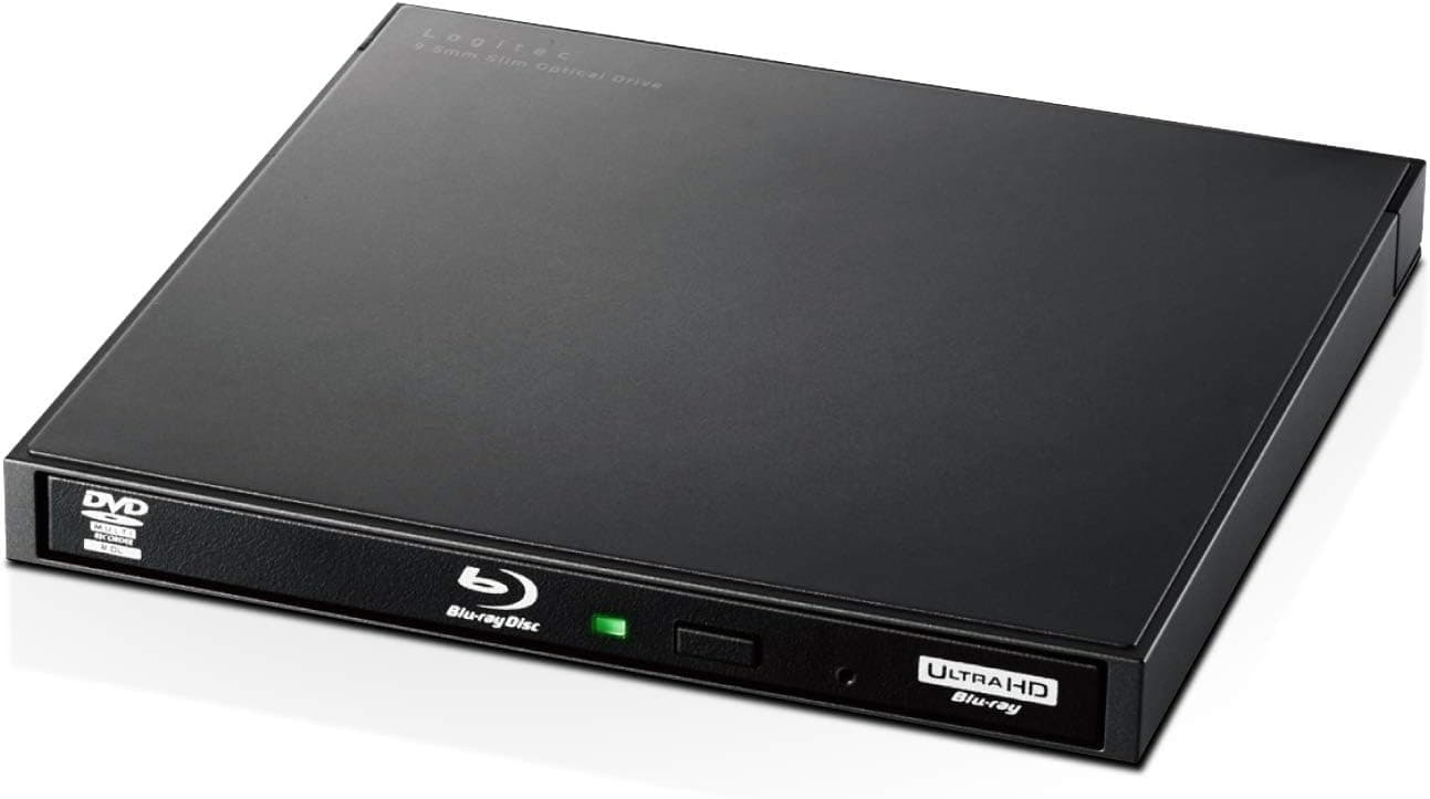 Logitec LBD-PVA6U3V-BK：Blu-rayディスクドライブ USB3.0 スリム書込ソフト付 UHDBD対応 ブラック
