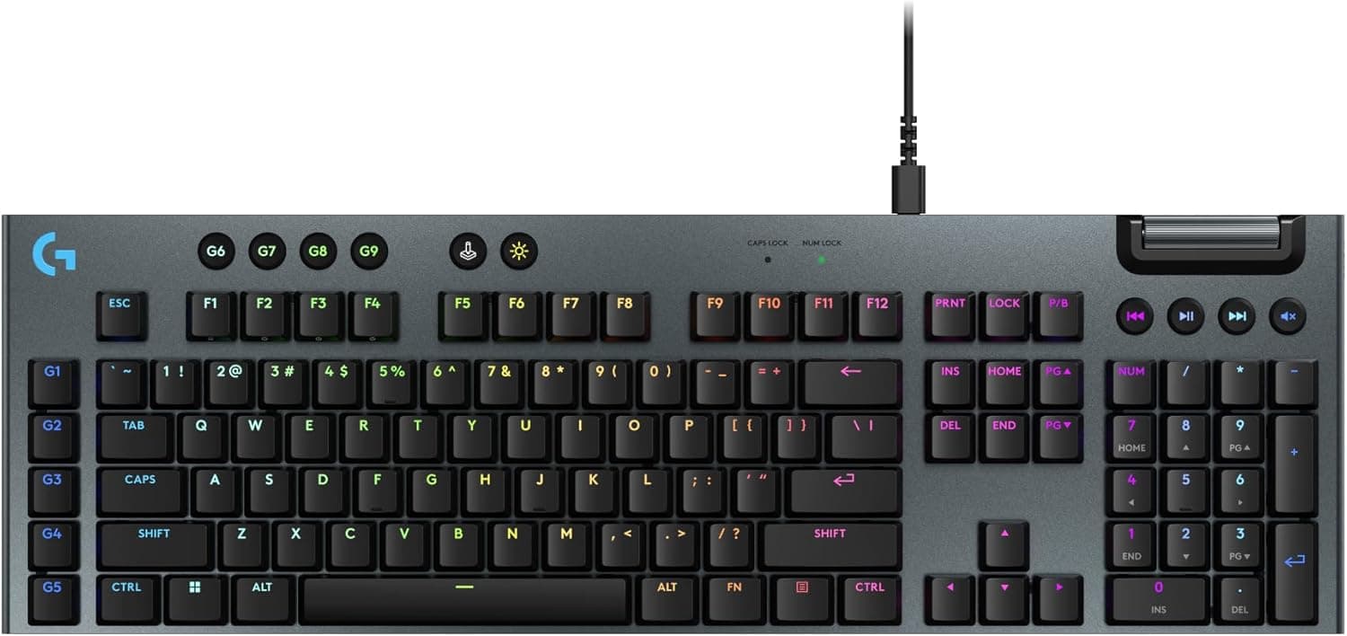 【限定】 Logicool G ゲーミングキーボード G915 X 薄型有線 G915X-LNBK リニア赤軸静かなタイピング日本語配列 LIGHTSYNC RGB USB ゲーミングキーボードメカニカルキーボード PC mac windows mac 静音ブラック国内正規品 ※限定壁紙ダウンロード付