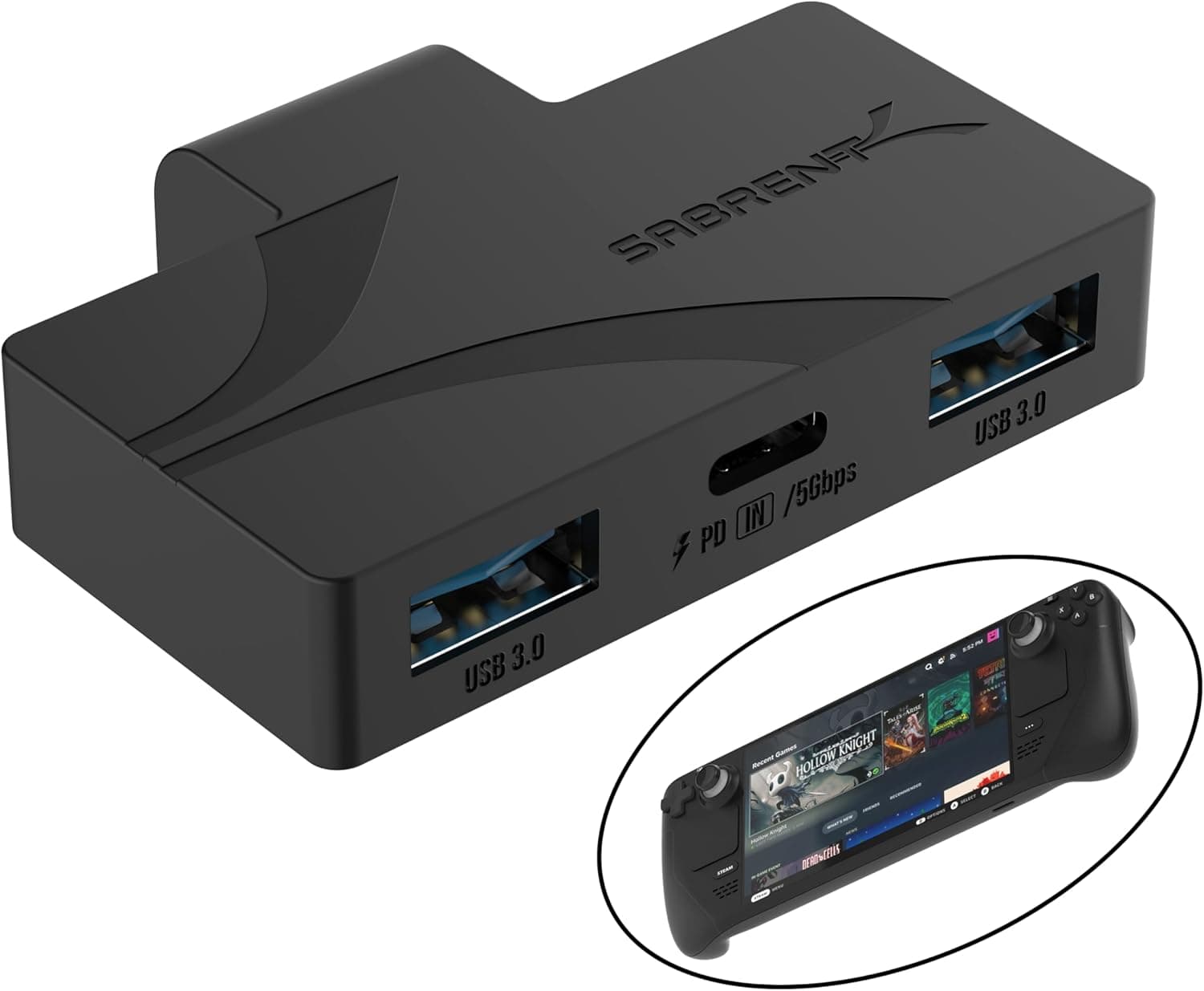 SABRENT USB Type-C 3ポート ゲーミングハブ Steamデッキ用