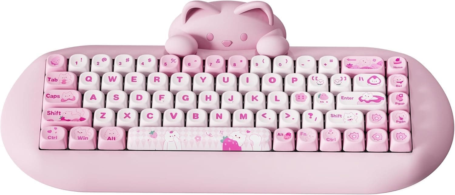 YUNZII C68 ワイヤレスメカニカルキーボード かわいい猫 ps4