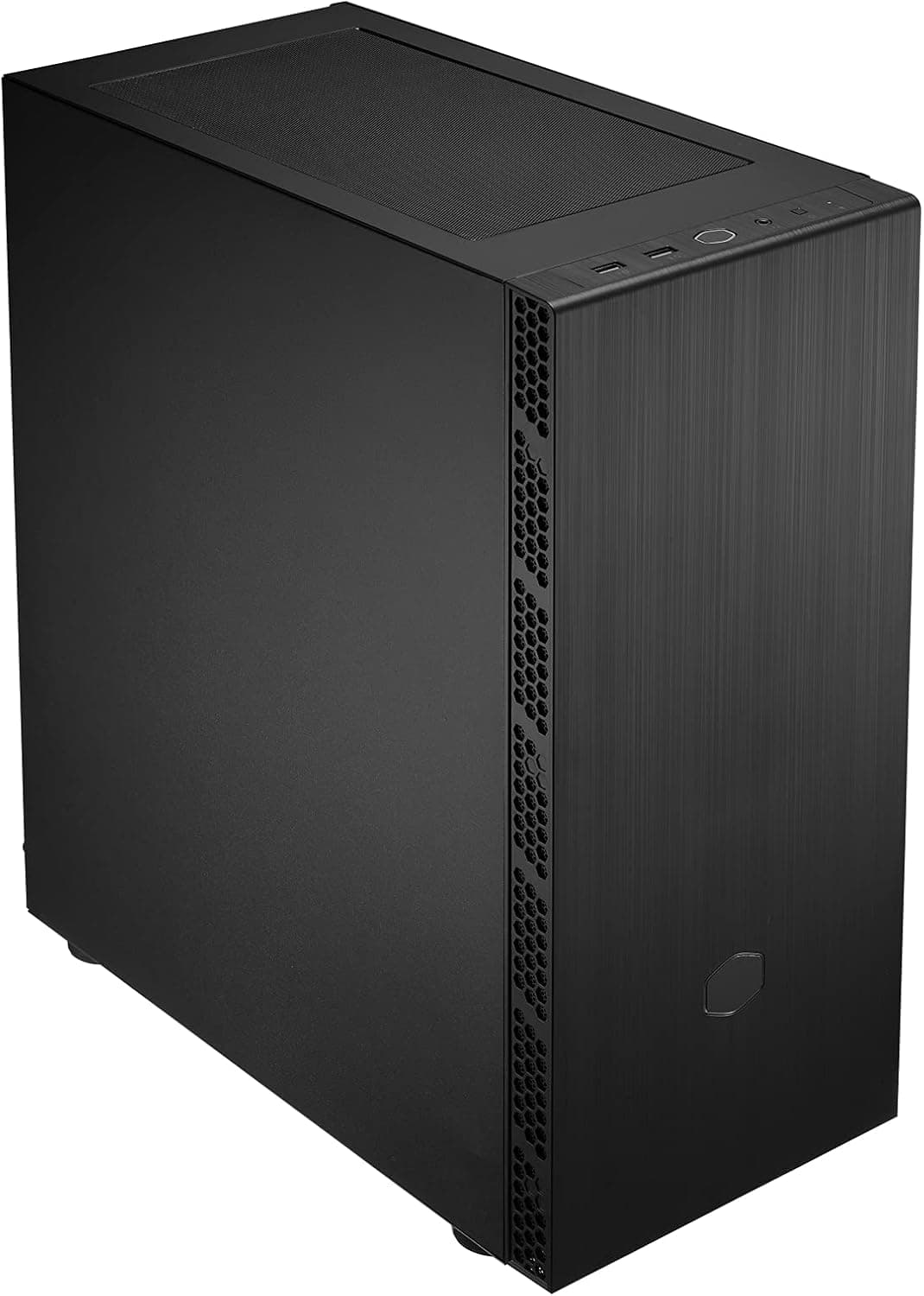 Cooler Master MasterBox MB600L V2 - ブラッシュドスチールPCケースサイドメッシュインテーク付き内部クリアランスの改善 PSUシュラウド - スチールパネル