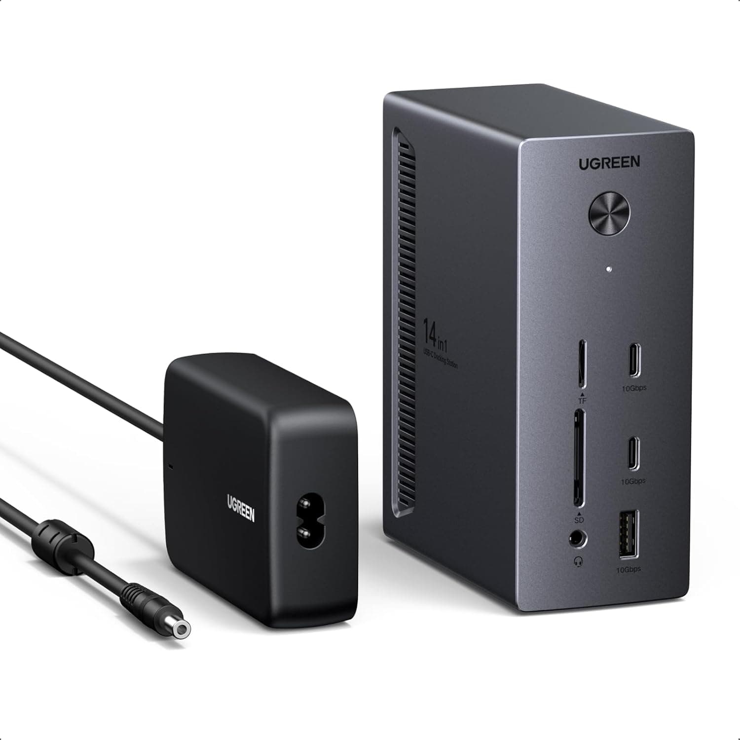 UGREEN Revodok Pro 314 USB-C ドッキングステーション 3画面対応 2つのHDMI &amp; DP搭載 14-in-1【HDMI 4K