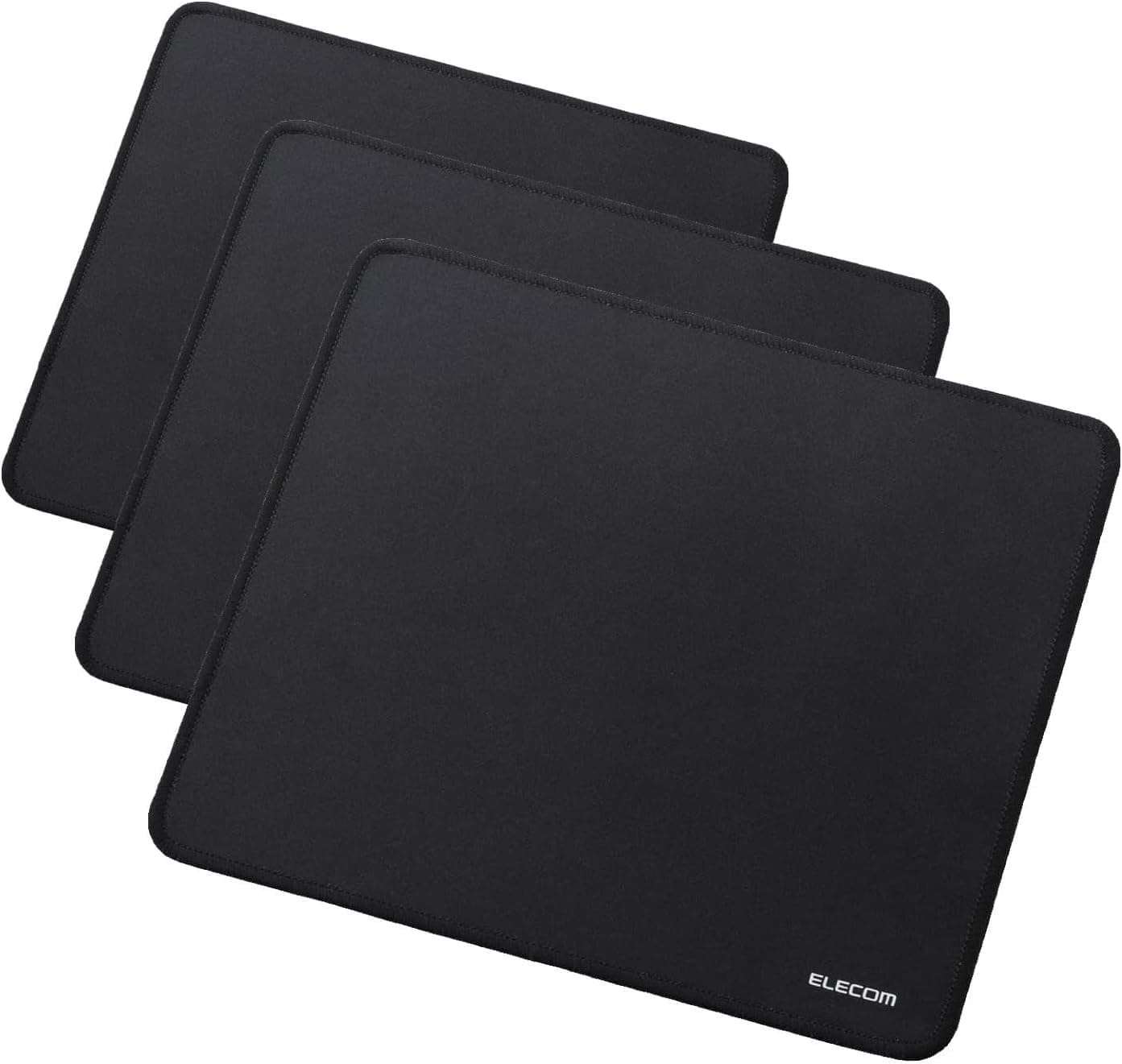 エレコムマウスパッドファブリック素材レザー＆光学式マウス対応撥水加工滑り止めブラック MP-ALMWBK (× 3)