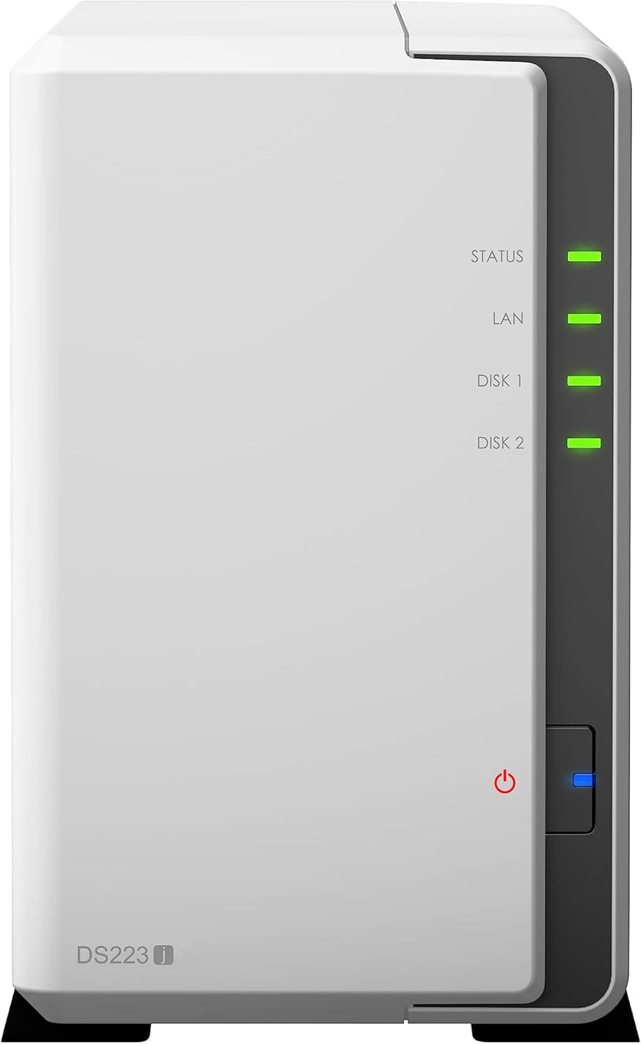 scoban Synology DS223j 2-Bay Diskstation NAS (Realtek RTD1619B 4-Core 1.7 GHz 1GB DDR4 Ram 1xRJ-45 1GbE LAN-Port)