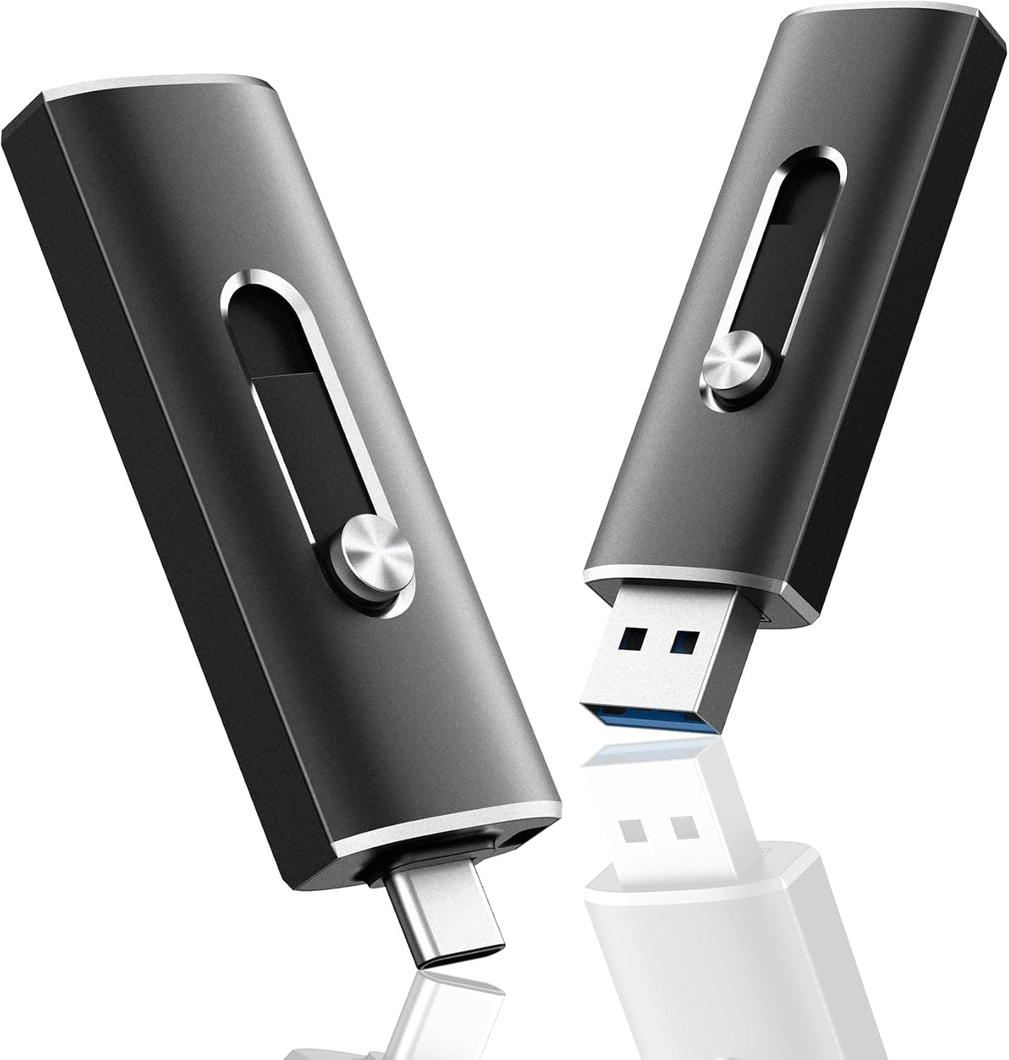 LINTYLE 64GB USB-C フラッシュドライブ 2イン1 サムドライブ 最大150MB