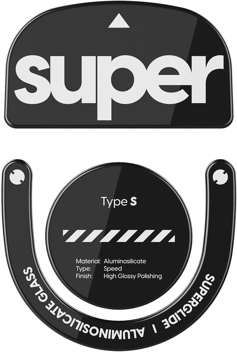 Superglide ガラス製マウススケート - 非常に滑らかなグライド