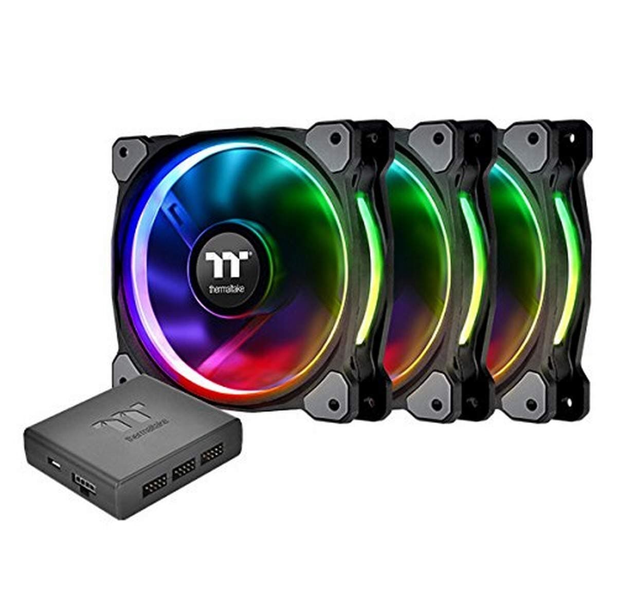 （サーマルテイク）Thermaltake Riing 12 ケースラジエーターファン RGB LED 120mm 調節可能カラー CL-F053-PL12SW-A