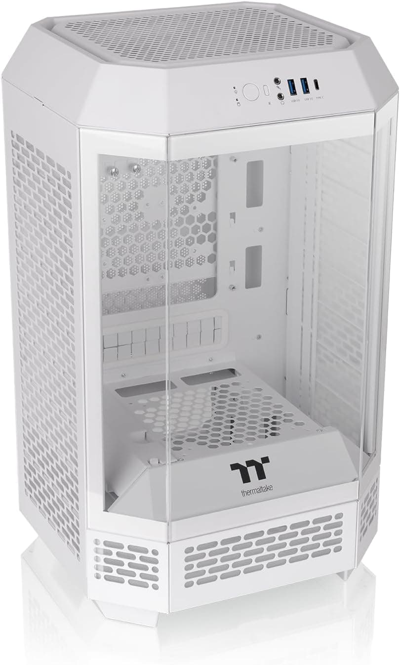 Thermaltake The Tower 250 Snow 3面強化ガラスパネル採用八角柱スタイルミニタワー Mini-ITX PCケース CA-1Z9-00S6WN-00 CS9140