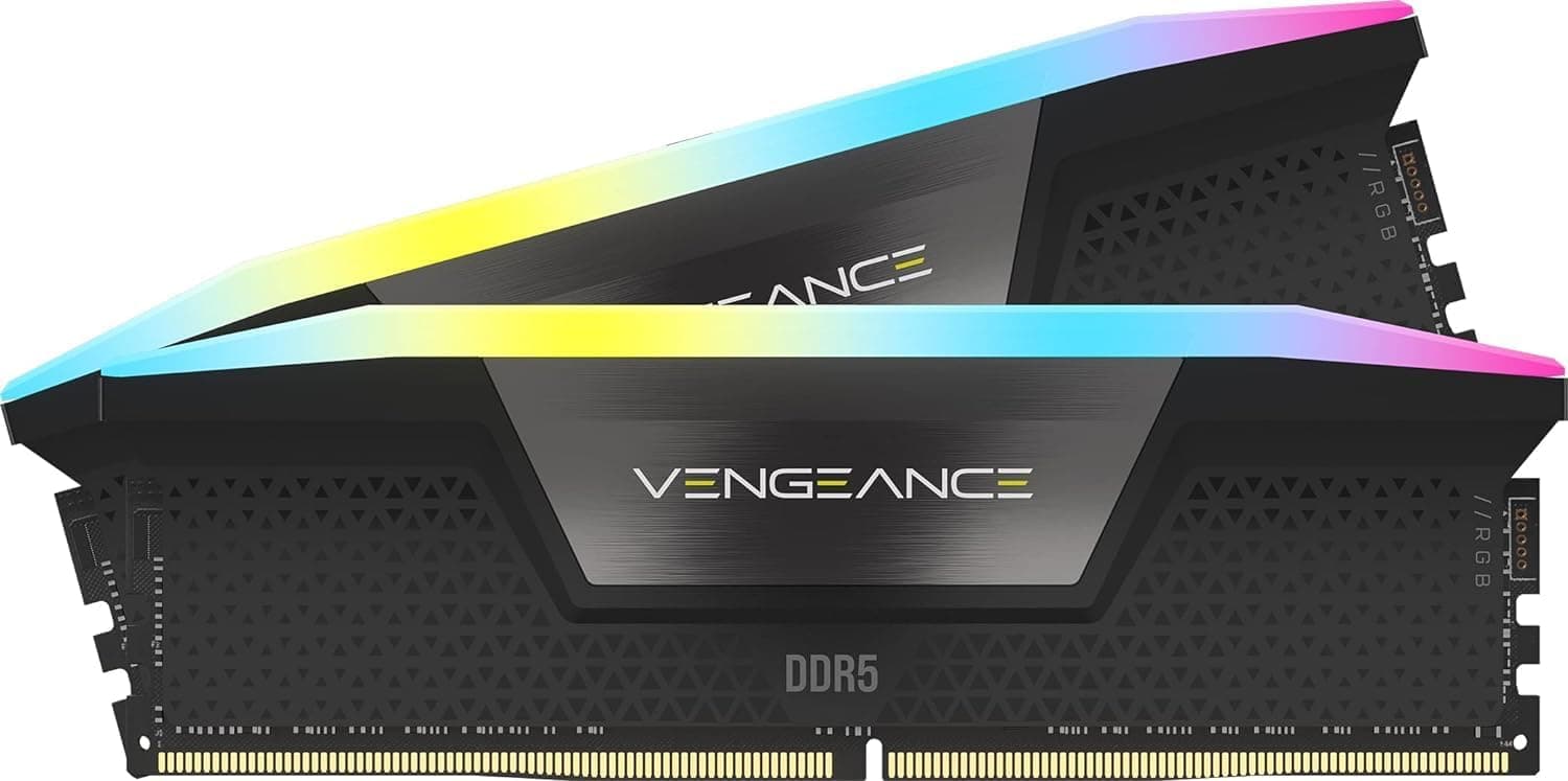 CORSAIR VENGEANCE RGB DDR5 メモリ 32GB(16GB×2)最大7200MHz対応 Intel XMP対応 CL34 デスクトップPC用ブラック CMH32GX5M2X7200C34