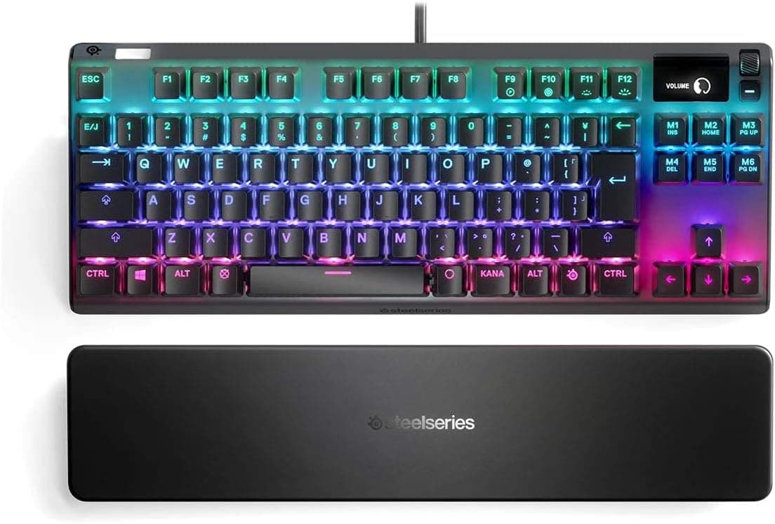 SteelSeries ゲーミングキーボードテンキーレス青軸有線日本語配列有機ELディスプレイ搭載 Apex 7 TKL Blue Switch 64756