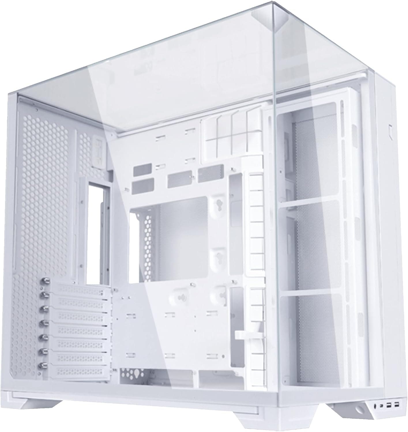 Lian Li O11Vision コンパクトホワイトスチール強化ガラス ATX ミッドタワー コンピューターケースバック接続サポート - O11VPW