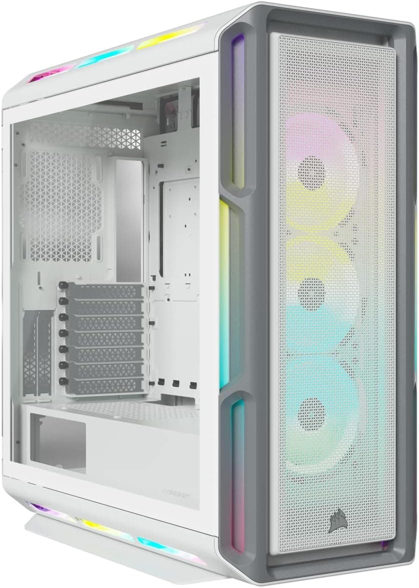 CORSAIR iCUE 5000T RGB 強化ガラス製ミッドタワー コンパクト ATX PCケースホワイト CC-9011231-WW
