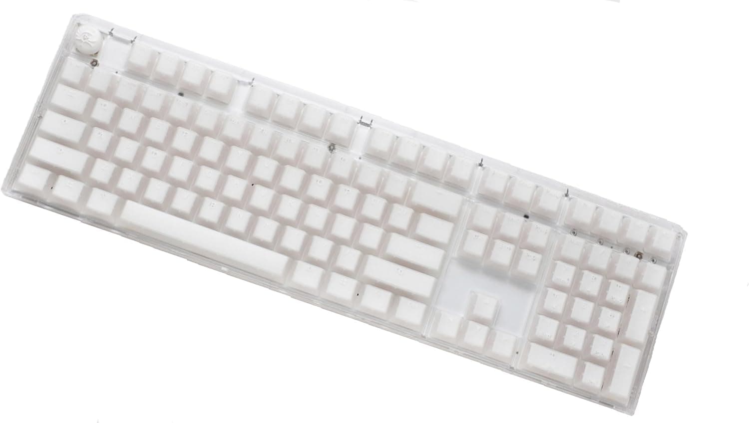 Ducky One 3 Aura クリアホワイトホットスワップ RGB ダブルショット ABS メカニカルキーボード (チェリーMX サイレントレッド)