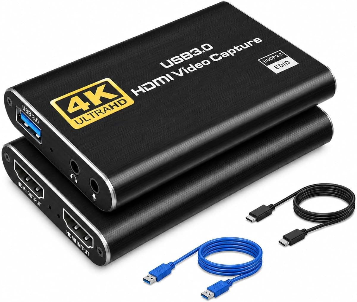 4K HDMI キャプチャーボードパススルー対応 1080P 60FPS USB3.0 ゲームキャプチャー 録画配信用ビデオキャプチャーデバイス会議画面共有ライブストリーミング小型軽量ドライバ不要