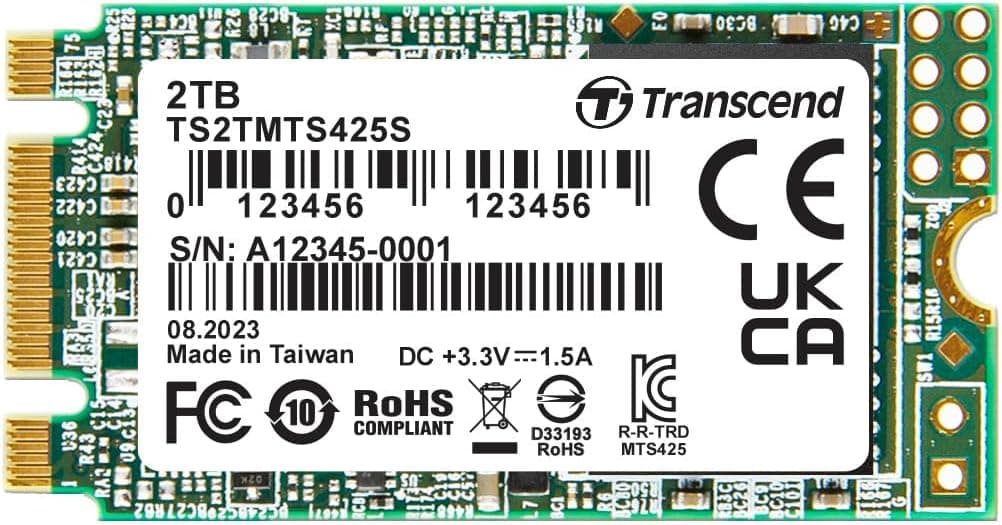 Transcend TS2TMTS425S 2TB M.2 SATAIII 2242 B+M キー 内蔵ソリッドステートドライブ