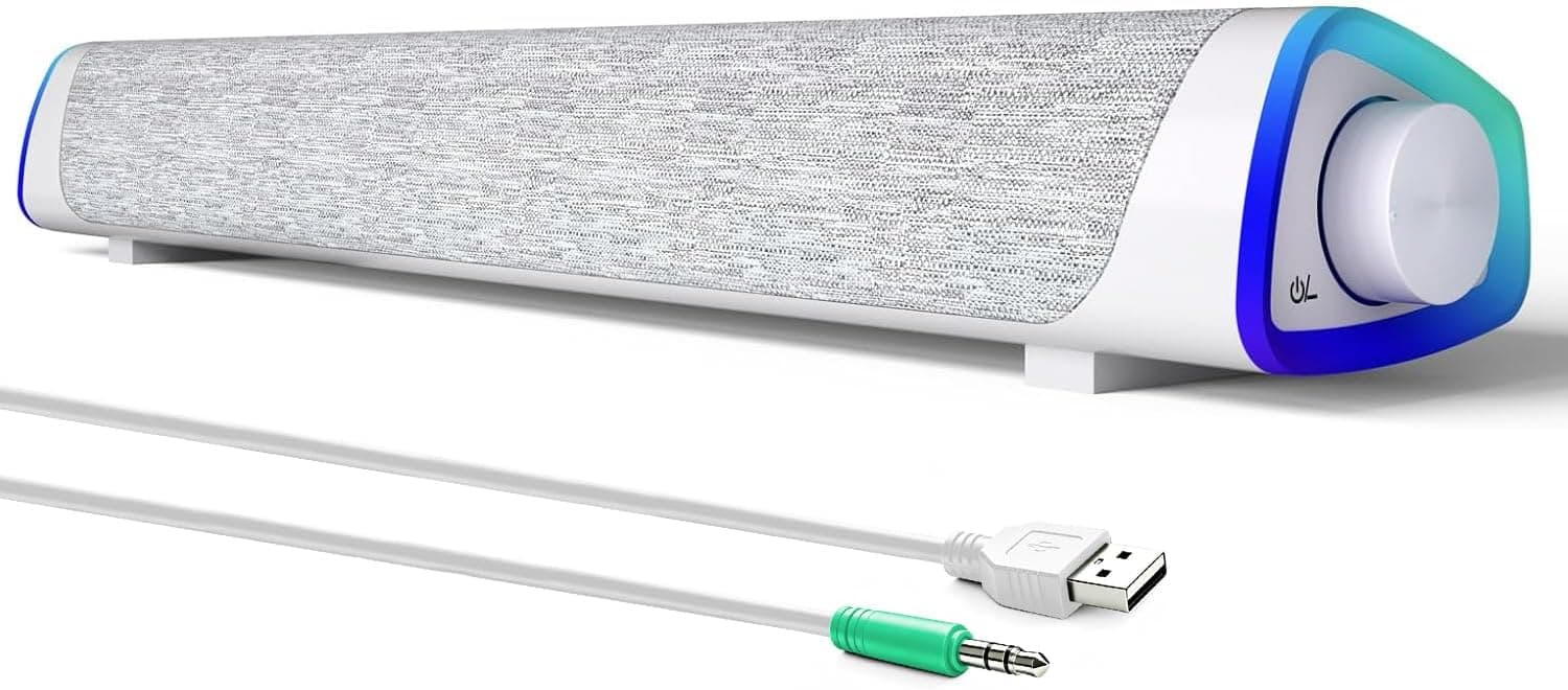 SOULION R30 コンピュータースピーカー デスクトップPC用 有線USB電源 3.5mm Aux