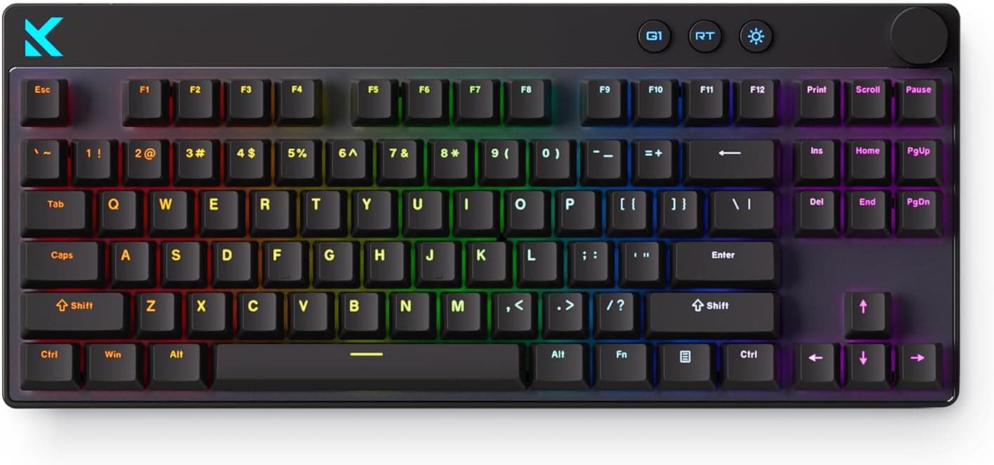 MCHOSE Mix 87 TKL 有線ゲーミングキーボード磁気スイッチホールエフェクトキーボードラピッドトリガー SOCD 8K ポーリングレートボリュームノブ調節可能な作動ポイント RGB照明ホットスワップブラックアポロスイッチ