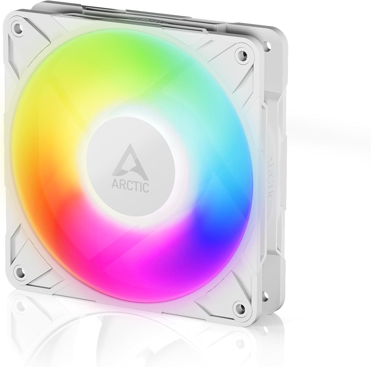 ARCTIC P12 Pro A-RGB (ホワイト) - パワフルなプレミアムファン 120mm PWMファン Yケーブルスプリッター付き 600~3000RPM 0RPM <5%PWM 5V デジタルRGB 流体ダイナミックベアリング 4ピン - ホワイト