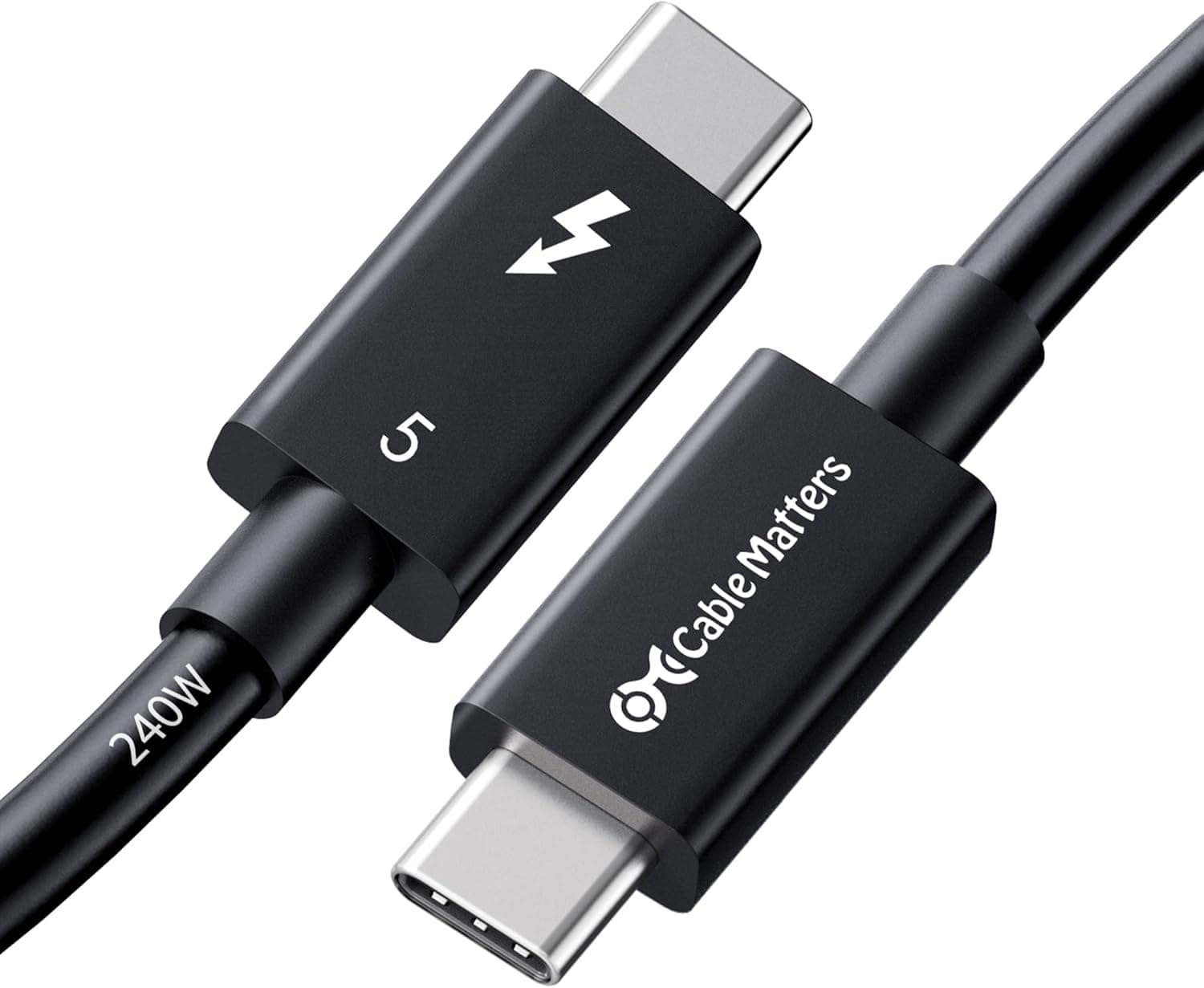 Cable Matters [Intel認定] 80Gbps Thunderbolt 5ケーブル最大120Gbpsの帯域幅ブーストと240W充電対応ブラック - 0.5m