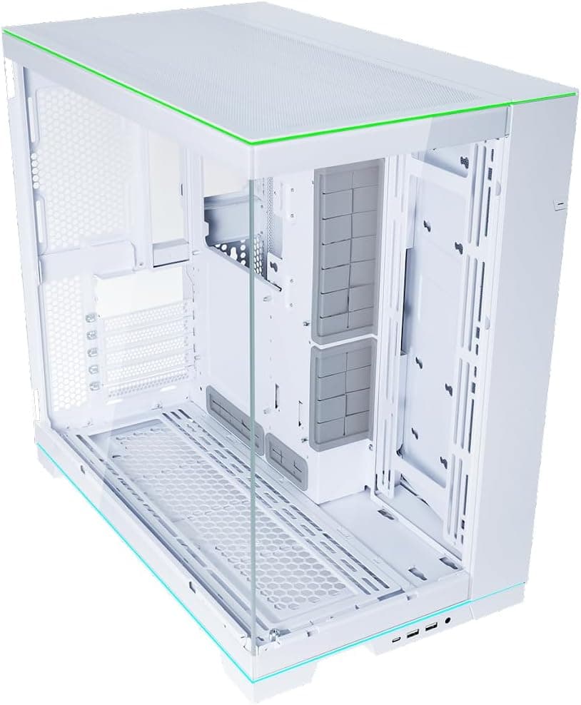 Lian Li O11D EVO RGB E-ATX ゲーミングデュアルチャンバーケース - ARGB照明ストリップ - 最大420mmのラジエーター - ケーブル管理 - 前面と側面の強化ガラスパネル - リバーシブルシャーシ (O11DERGBW.US)
