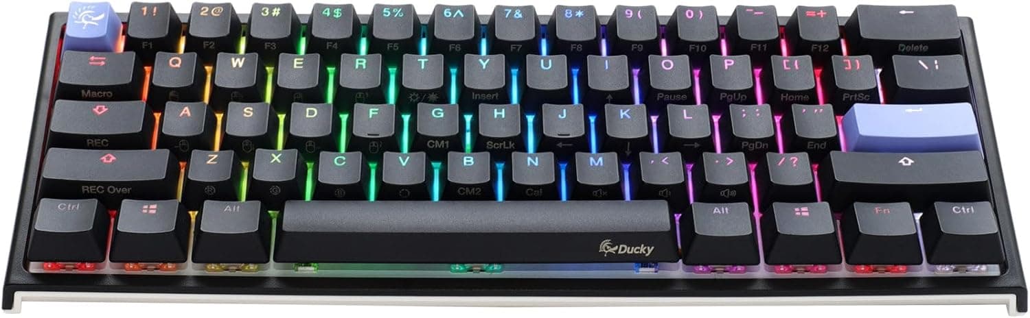 Ducky One 2 Mini 60%ゲーミングキーボード - Cherry MX ブラウンスイッチ - 新しいプチベゼルデザイン - RGB - 取り外し可能なUSB Type Cケーブル - PBT ダブルショットキーキャップ - 3段階の角度調整