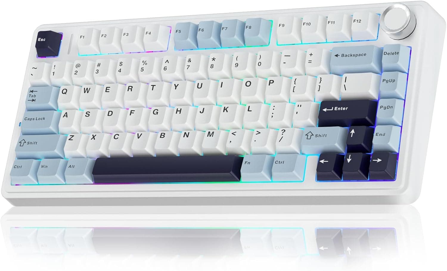 AULA F75 ゲーミングキーボードガスケットメカニカルキーボード 5層パッド＆ノブ付き 75% ワイヤレスホットスワッパブル Bluetooth