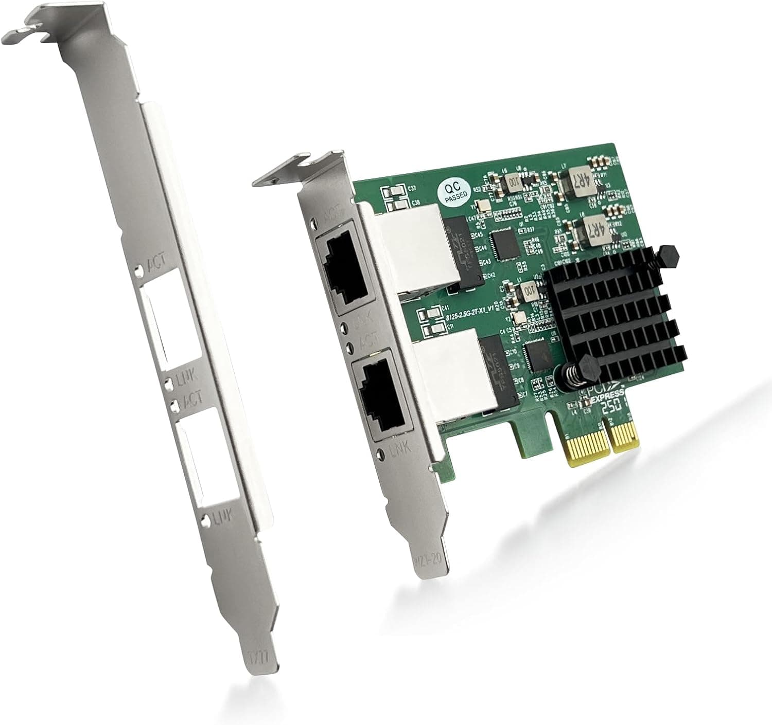 Ipolex 2.5G イーサネットカード 2ポート NIC ネットワークアダプター Realtek RTL8125BGコントローラー対応デュアルRJ45ポート PCI Express ギガビットイーサネットカード Windows